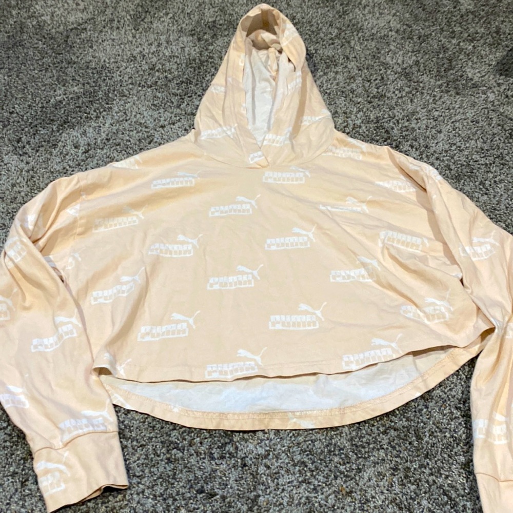 Peach crop top hoodie